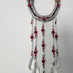 Elegant Red and Silver Beaded Necklace